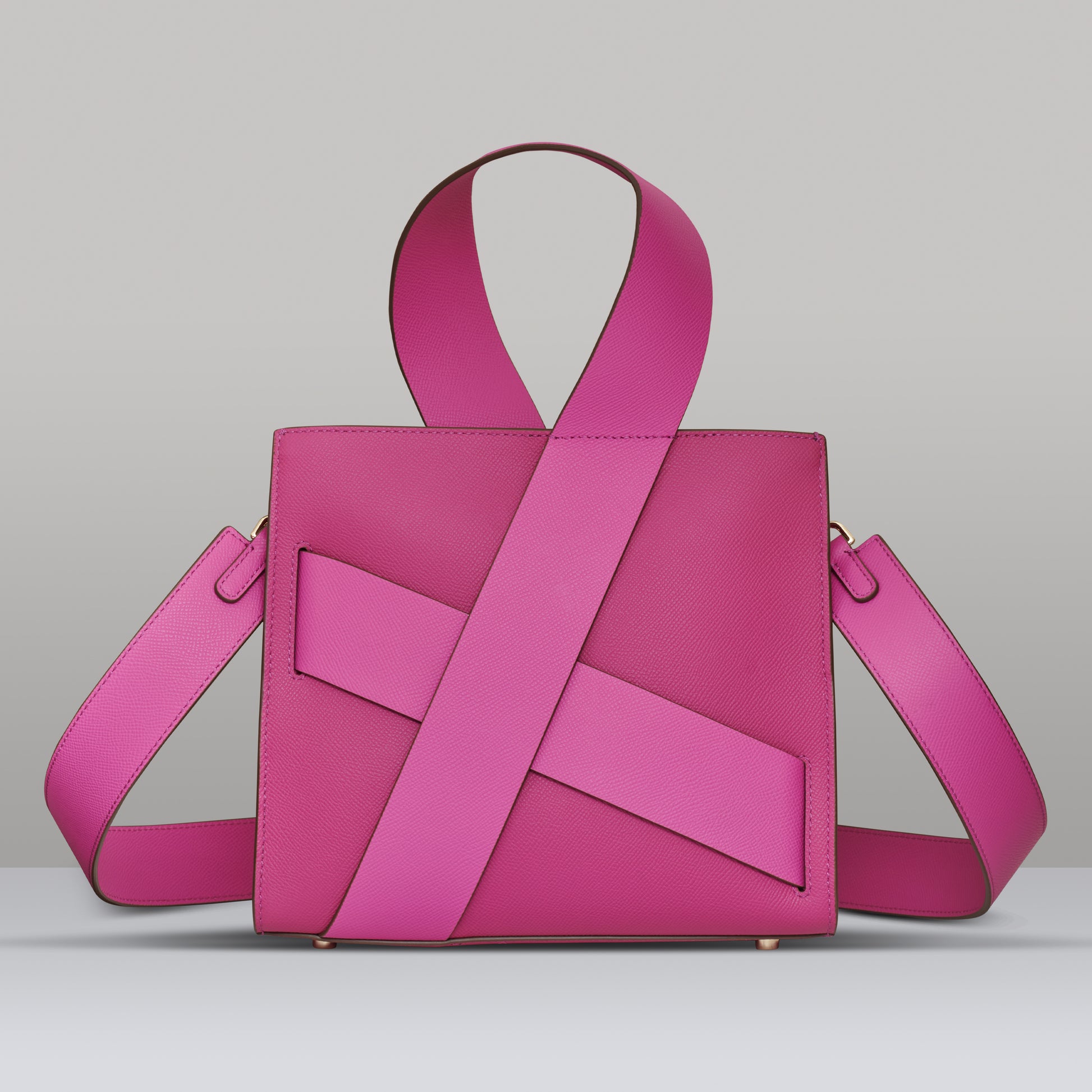 Pink Diagonal Zita Bag by Deabreu Italy - front view