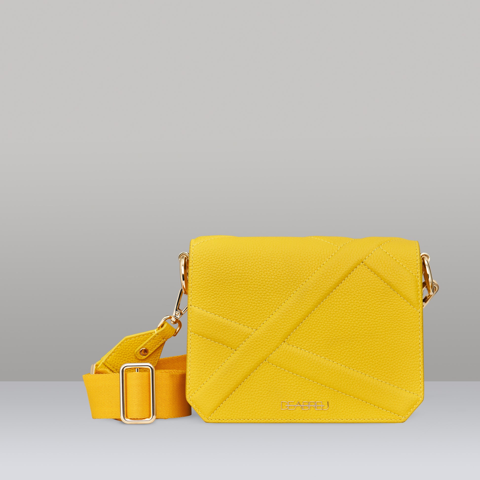 Yellow Cross Body Bag X-Line by Deabreu Italy - front view