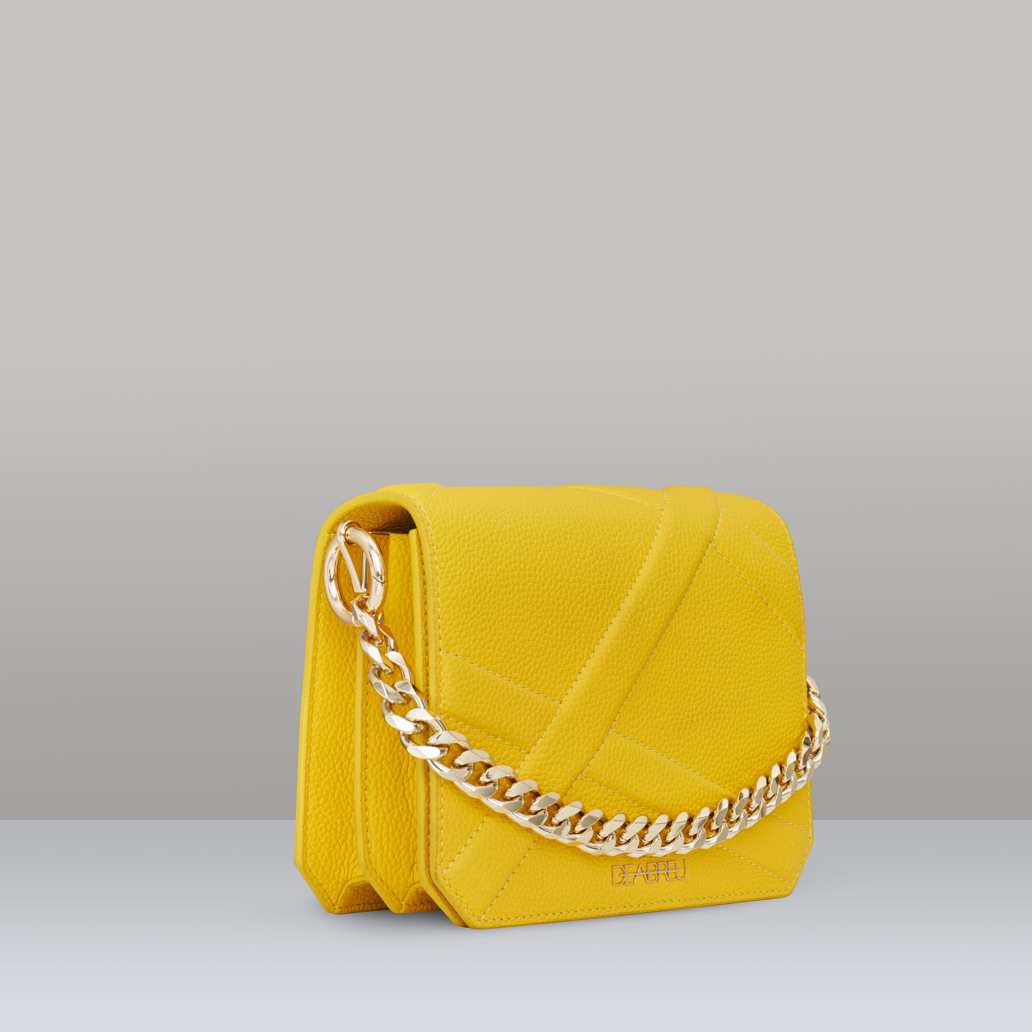 Yellow Cross Body Bag X-Line | Italian Leather | Deabreu Italy