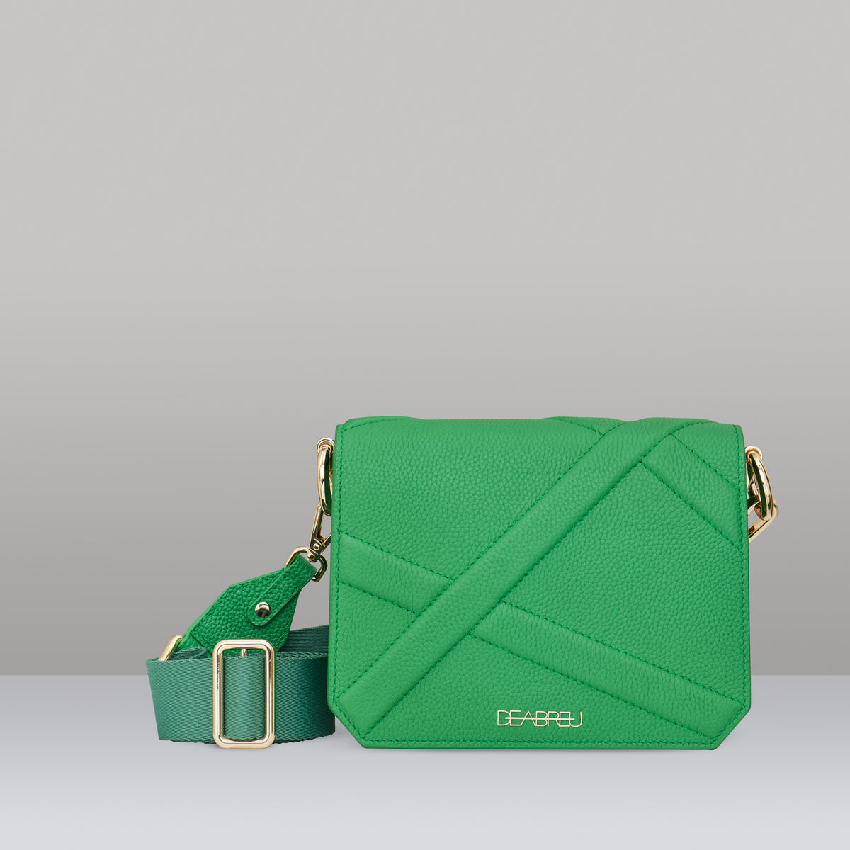 Green Cross Body Bag X-Line by Deabreu Italy - front view